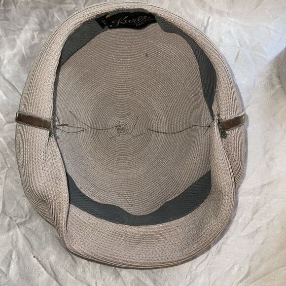Vintage 60s Karen Hats Beige Women's Cap with Taupe Velvet Ribbon Detailing - Picture 6 of 8